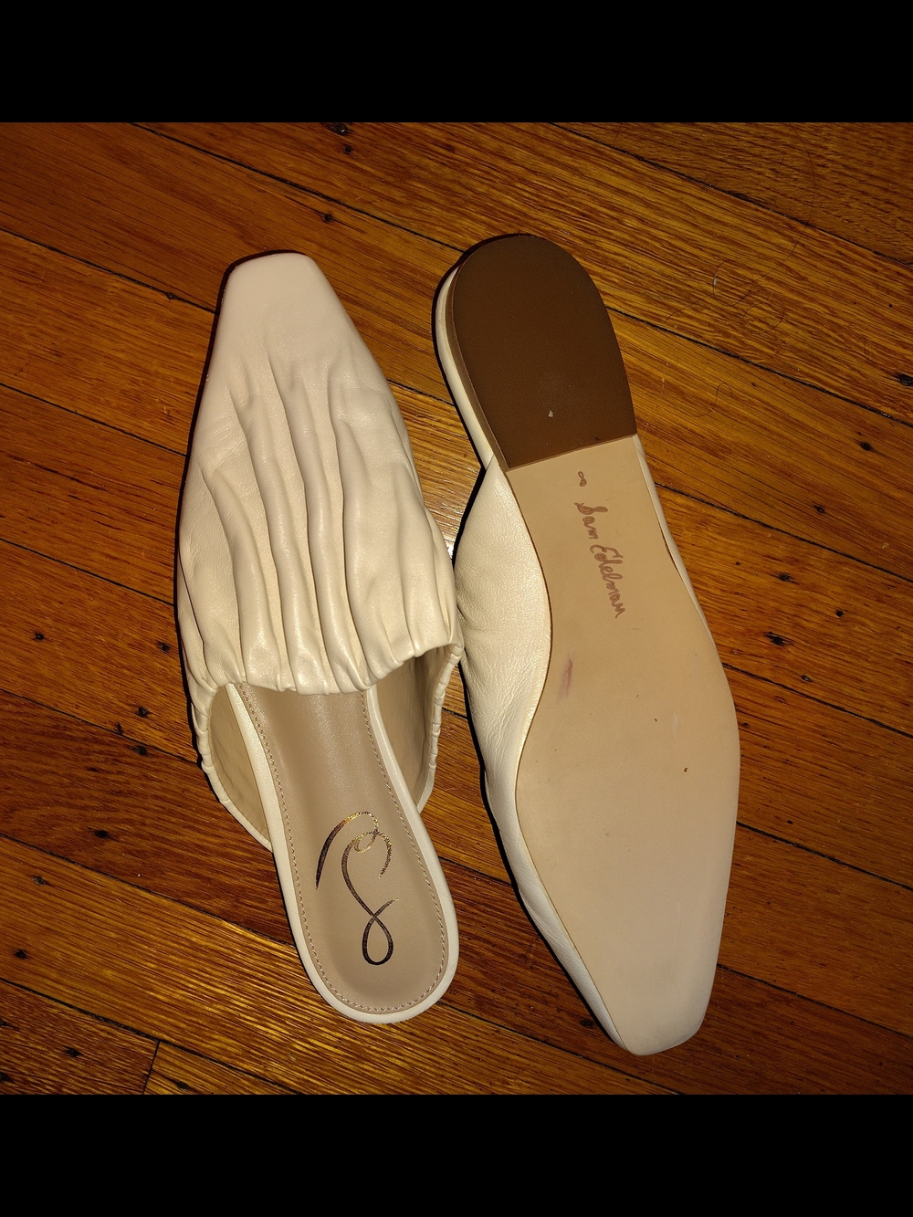 Sam Edleman Cecilia Gathered Leather Slip-On Flats Sz 8